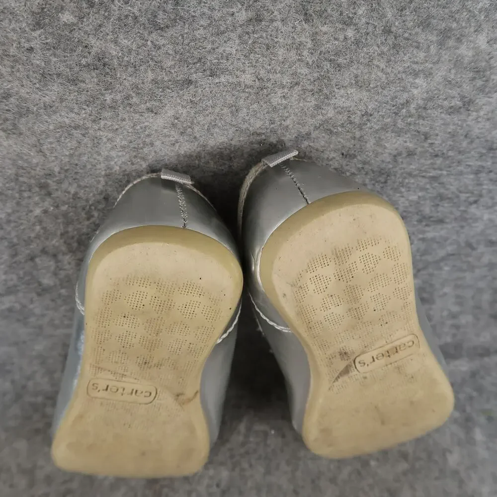 Carters Shoes Kids Toddler 9 Ballet Flats Mary Jane Elastic Strap Metallic Girls